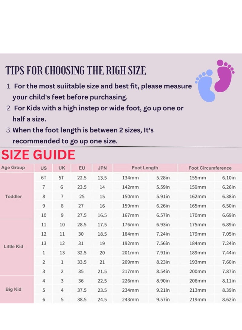 Girls and Kids School Shoes | Soft Bottom, Hook and Loop, Flats and Lightweight for Little Kid | Casual Baby Girl Shoes for Party, School Uniform, Black Dress and Wedding Dress.