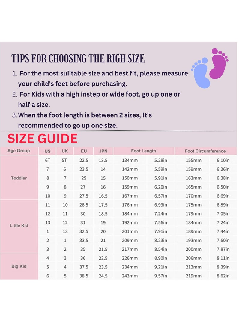 Girls and Kids School Shoes | Soft Bottom, Hook and Loop, Flats & Lightweight for Little Kid | Casual Baby Girl Shoes for Party, School Uniform, Black Dress & Wedding Dress