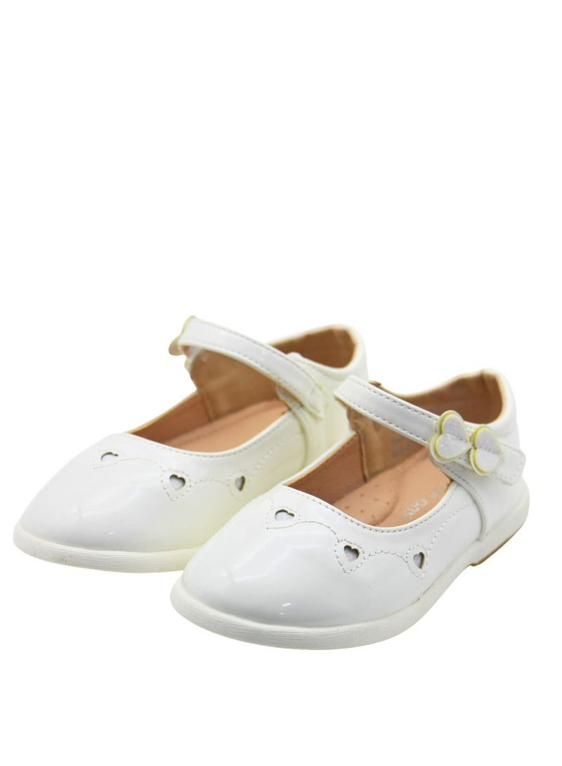 Girls and Kids School Shoes | Soft Bottom, Hook and Loop, Flats & Lightweight for Little Kid | Casual Baby Girl Shoes for Party, School Uniform, Black Dress & Wedding Dress
