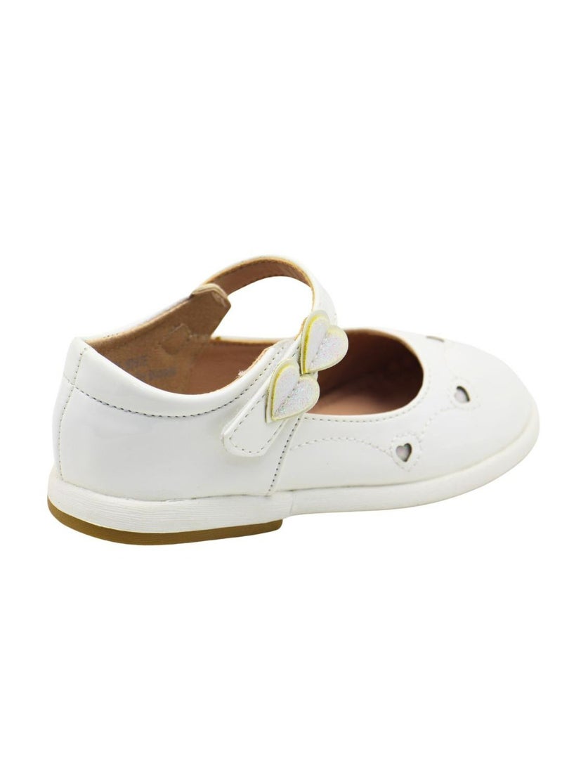 Girls and Kids School Shoes | Soft Bottom, Hook and Loop, Flats & Lightweight for Little Kid | Casual Baby Girl Shoes for Party, School Uniform, Black Dress & Wedding Dress