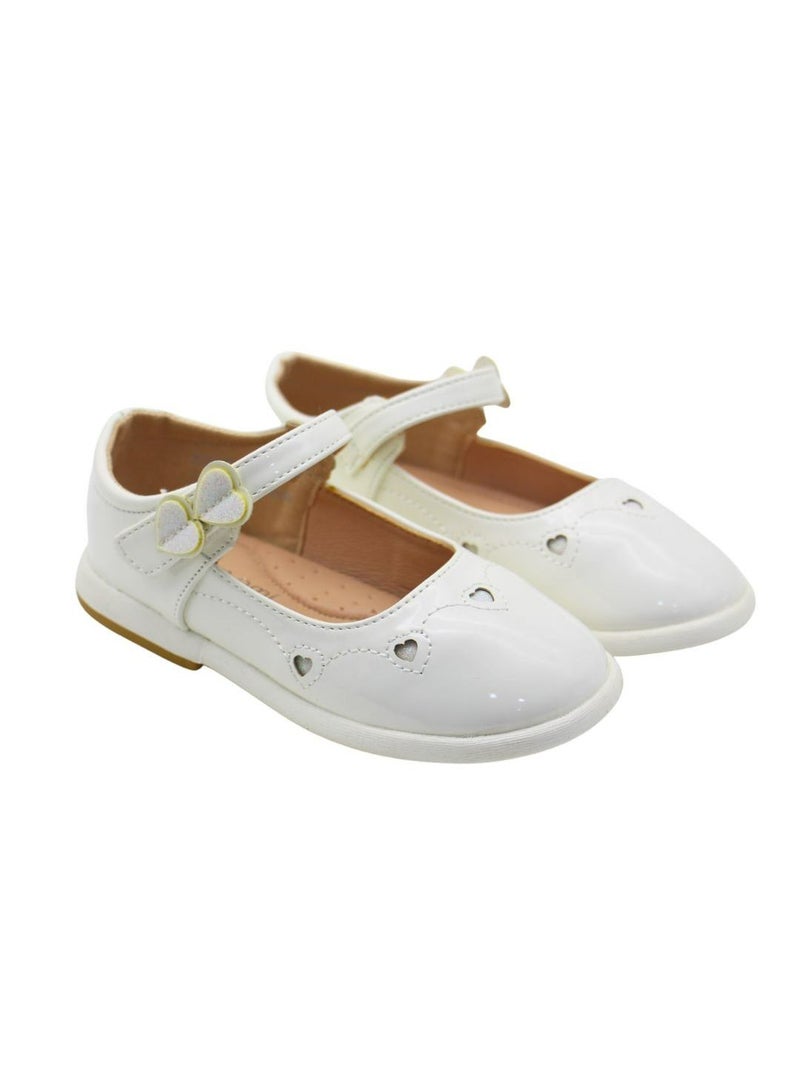 Girls and Kids School Shoes | Soft Bottom, Hook and Loop, Flats & Lightweight for Little Kid | Casual Baby Girl Shoes for Party, School Uniform, Black Dress & Wedding Dress