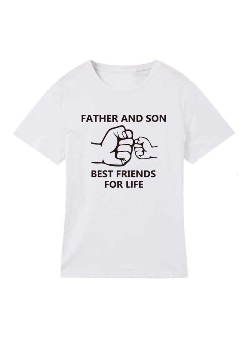 Father and Son Best Friends for Life Printed T-Shirt