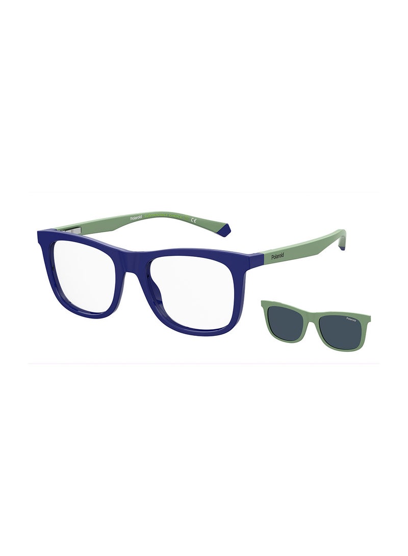 Kids Unisex UV Protection Rectangular Sunglasses - Pld 8055/Cs Blue Grn 46 - Lens Size: 46 Mm