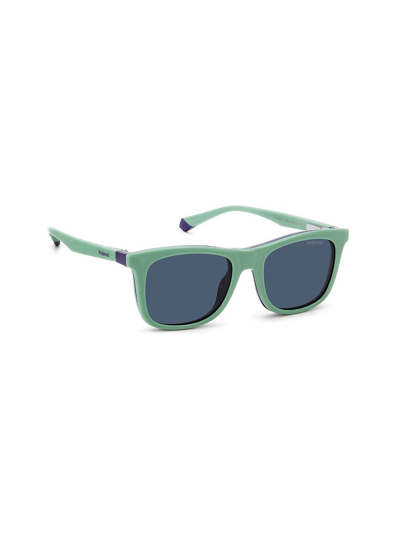 Kids Unisex UV Protection Rectangular Sunglasses - Pld 8055/Cs Blue Grn 46 - Lens Size: 46 Mm