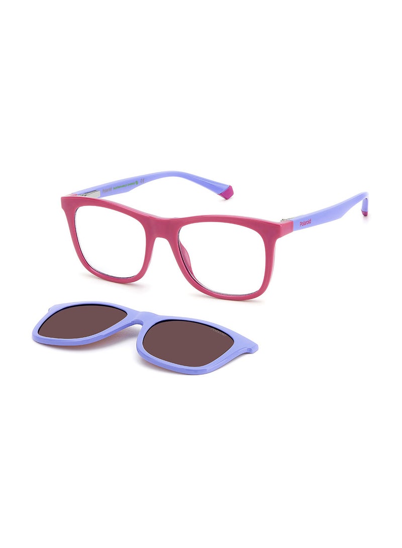 Kids Unisex UV Protection Rectangular Sunglasses - Pld 8055/Cs Pk Lilac 46 - Lens Size: 46 Mm