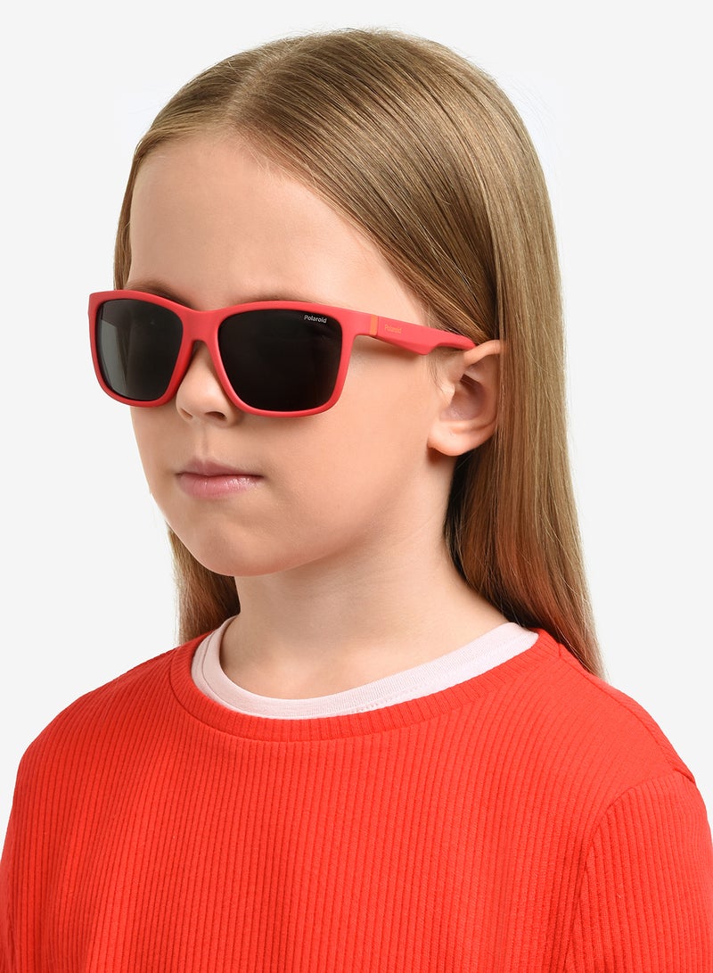 Kids Unisex Polarized Rectangular Sunglasses - Pld 8057/S Red Millimeter - Lens Size: 50 Mm