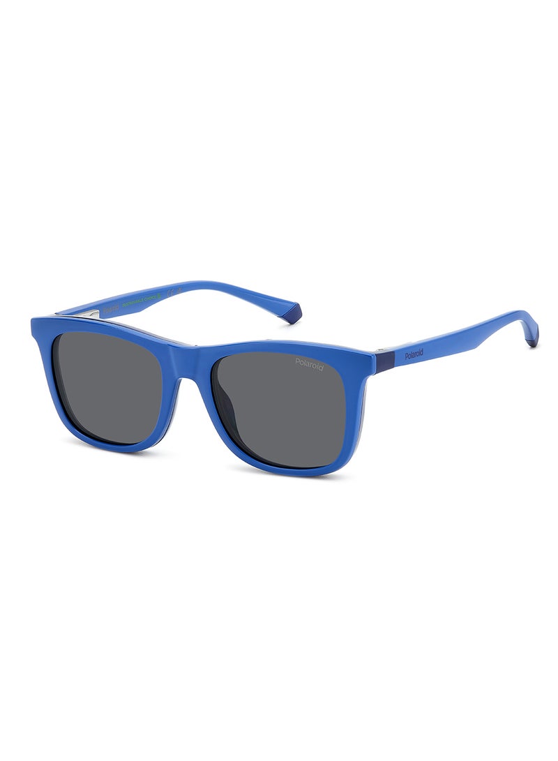 Kids Unisex Polarized Rectangular Sunglasses - Pld 8055/Cs Blue Millimeter - Lens Size: 46 Mm