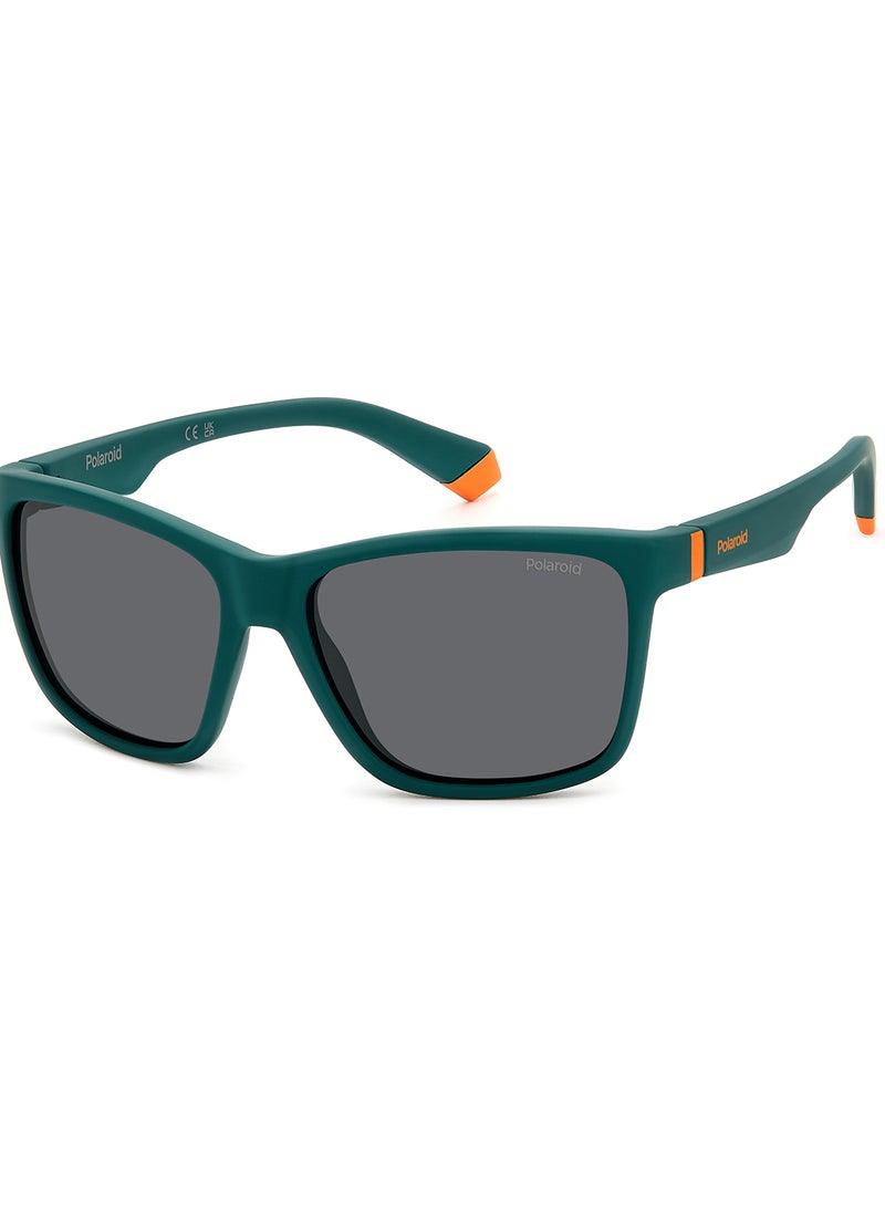 Kids Unisex Polarized Rectangular Sunglasses - Pld 8057/S Green Millimeter - Lens Size: 50 Mm