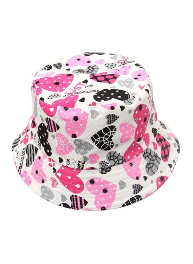 Printed Summer Hat Pink/White/Black