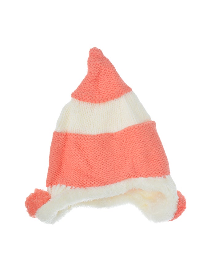 Regular Fit Knitted Beanie Orange/White