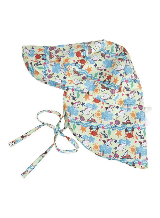 Printed Neck Protecting Sun Hat Multicolour