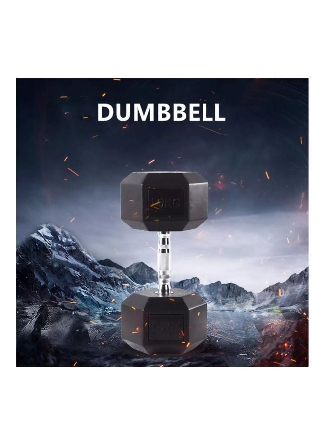 2-Pieces Rubber Encased Hex Dumbbells Hand Weight 3kg