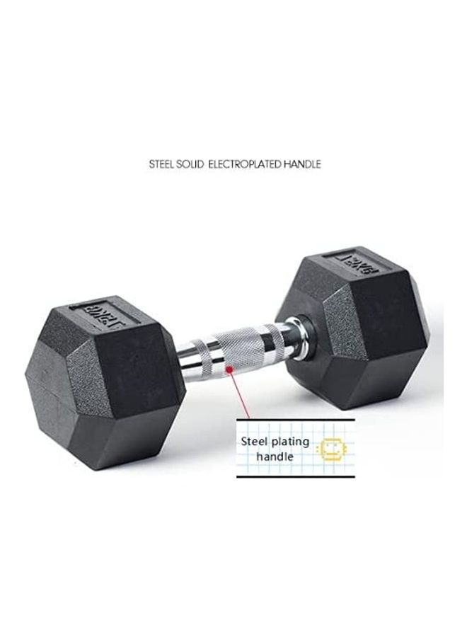 2-Piece Rubber Encased Hex Dumbbells Hand Weight 9kg