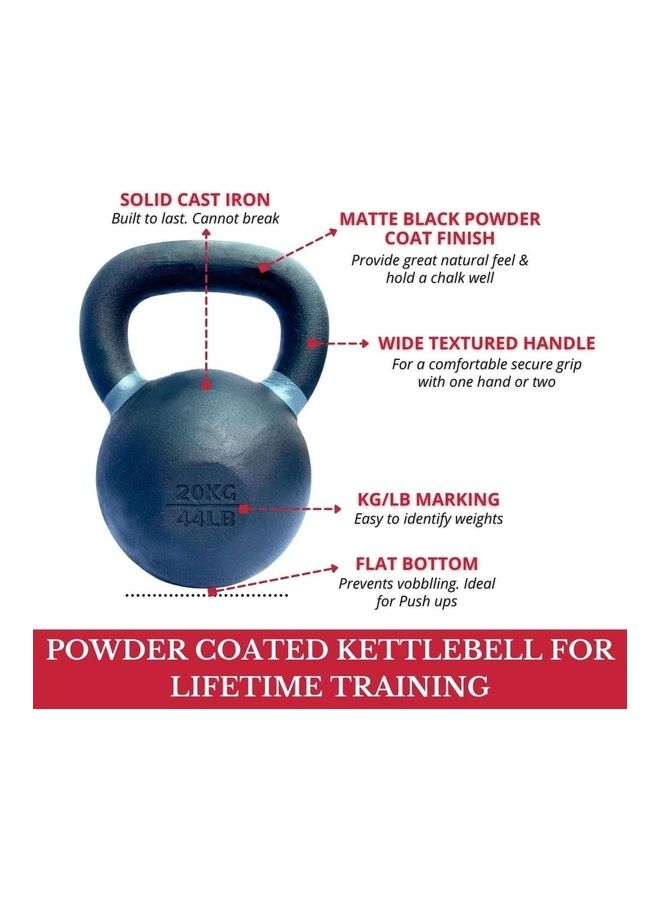 Kettlebell 18 KG Cast Iron Powder Coated 18kg