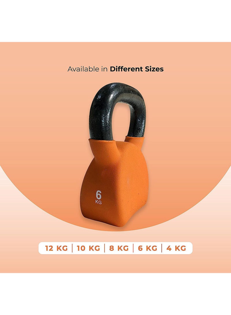 Kettlebell of 6Kg (13.2LB) Includes 1 * 6Kg (13.2LB) | Material : Iron with Rubber Coat | Exercise, Fitness and Strength Training Weights at Home/Gym for Women and Men