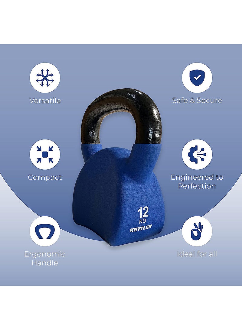 Kettlebell of 12Kg (26.4LB) Includes 1 * 12Kg (26.4LB) | Material : Iron with Rubber Coat | Exercise, Fitness and Strength Training Weights at Home/Gym | Unisex