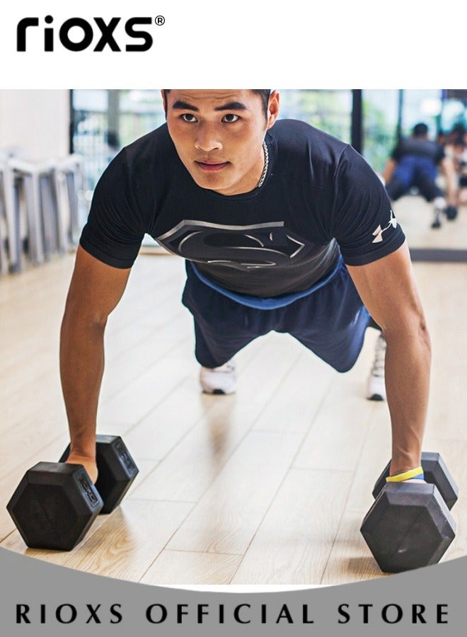 Rubberised Hexagonal Fixed Dumbbells Steel Weight Set Men Women 1kg 2kg Fitness Sports Training Dumbbells Pair