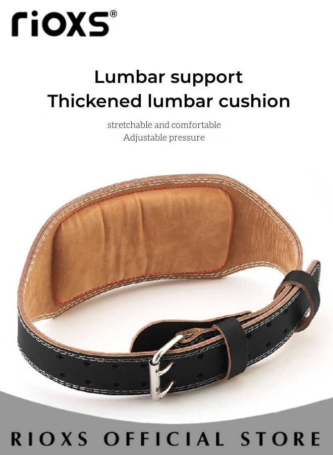 Weightlifting Leather Belt for Adult Men and Women Gym Weightlifting Belt for Heavy Functional Fitness Sports Weightlifting Strength Training Equipment