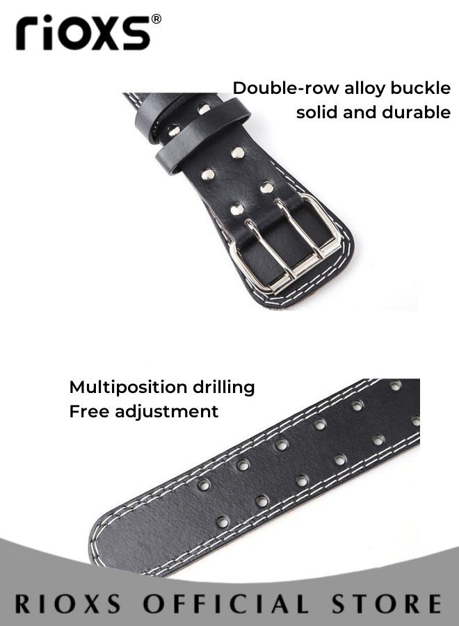 Weightlifting Leather Belt for Adult Men and Women Gym Weightlifting Belt for Heavy Functional Fitness Sports Weightlifting Strength Training Equipment