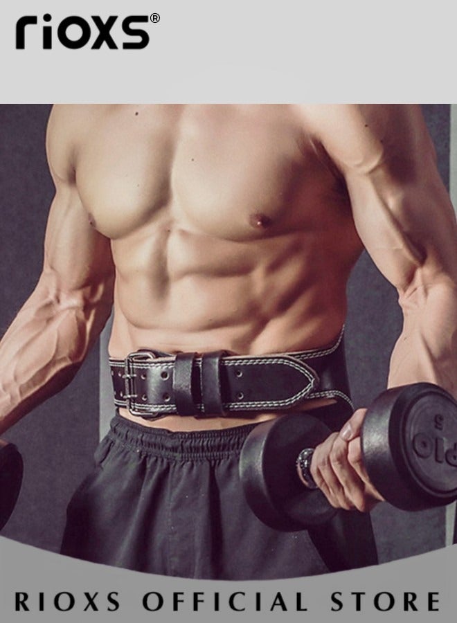 Weightlifting Leather Belt for Adult Men and Women Gym Weightlifting Belt for Heavy Functional Fitness Sports Weightlifting Strength Training Equipment
