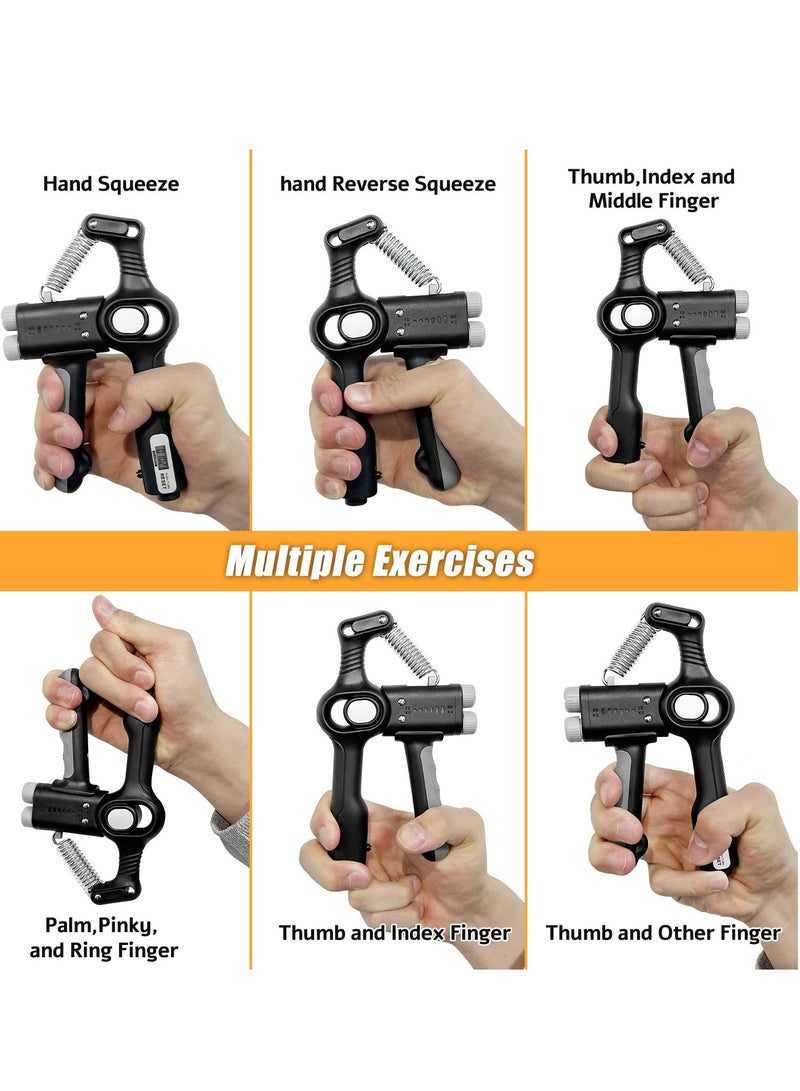 Hand Grip Strength Trainer, Hand Grip with Counter Adjustable Resistance and Grip Distance Forearm Wrist Finger Strengthener for Muscle Building and Injury Recovery for Athletes