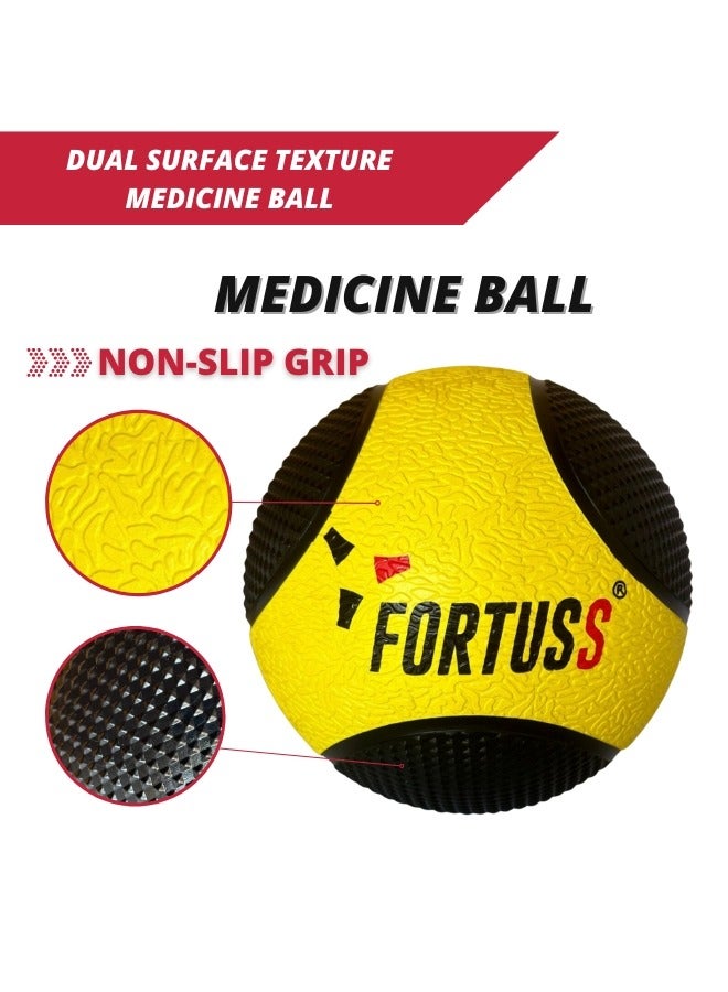 FORTUSS Medicine Ball 8 KG, Comfort Non-Slip Textured Grip for Strength Training