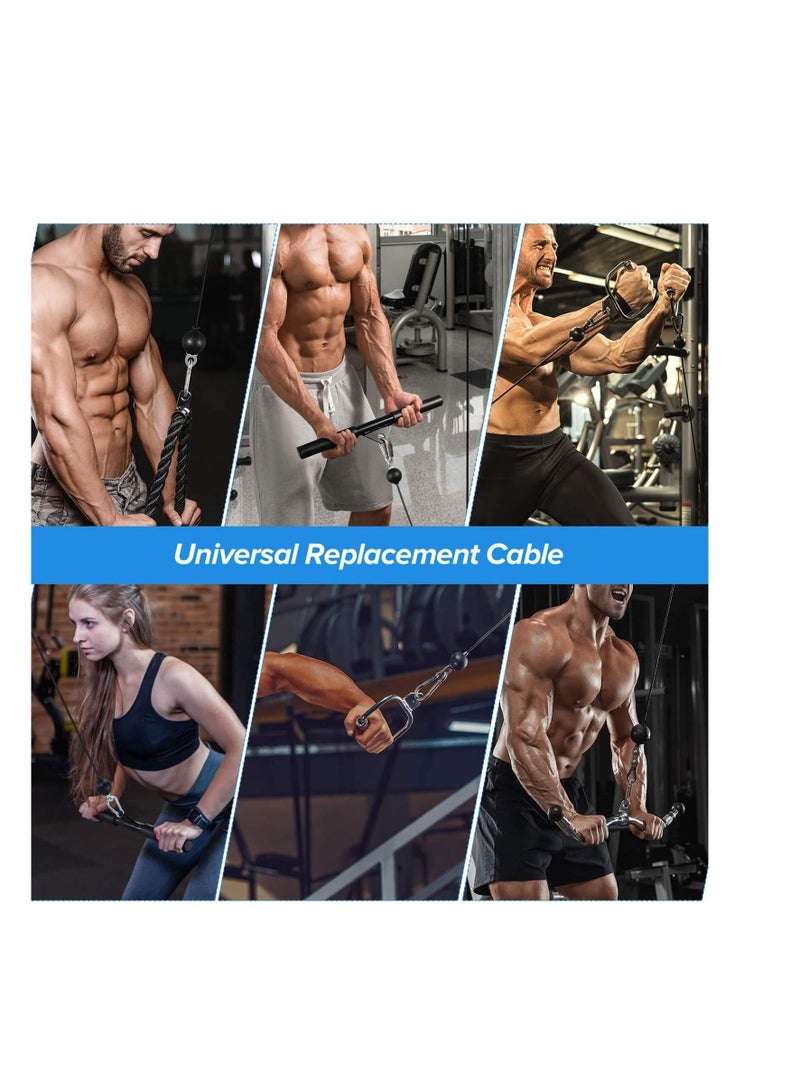 Fitness Pulley Cable, Replacement Cable Machine Accessories, Adjustable Attachments for Gym - Thick 5mm Heavy Duty Steel Wire Rope Home Weight Lift System