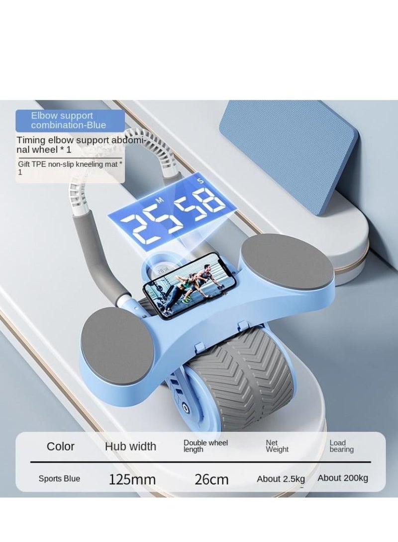 Automatic Rebound Abdominal Roller Tool with Elbow Support and Digital Meter Core Strength Training