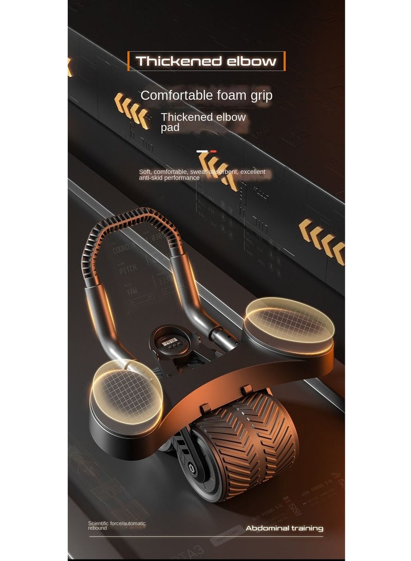 Automatic Rebound Abdominal Roller Tool with Elbow Support and Digital Meter Core Strength Training
