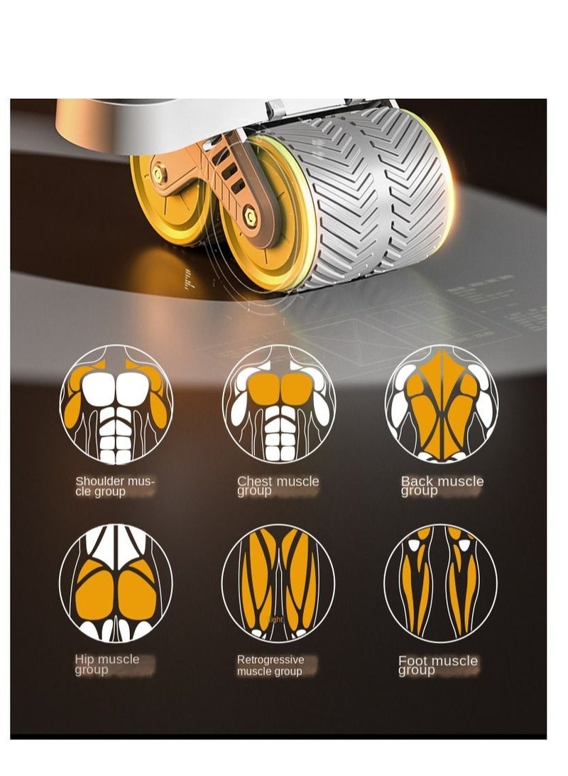 Automatic Rebound Abdominal Roller Tool with Elbow Support and Digital Meter Core Strength Training