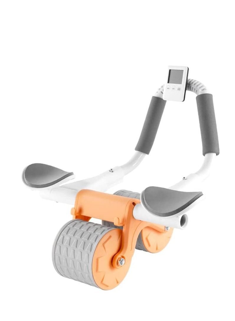 Automatic Rebound Abdominal Roller Tool with Elbow Support and Digital Meter Core Strength Training