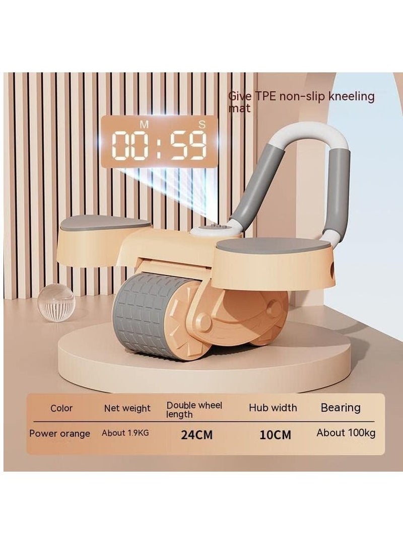 Automatic Rebound Abdominal Roller Tool with Elbow Support and Digital Meter Core Strength Training