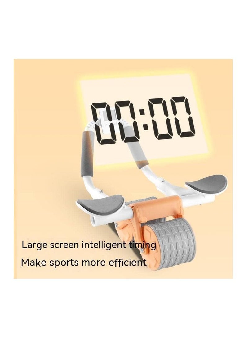 Automatic Rebound Abdominal Roller Tool with Elbow Support and Digital Meter Core Strength Training
