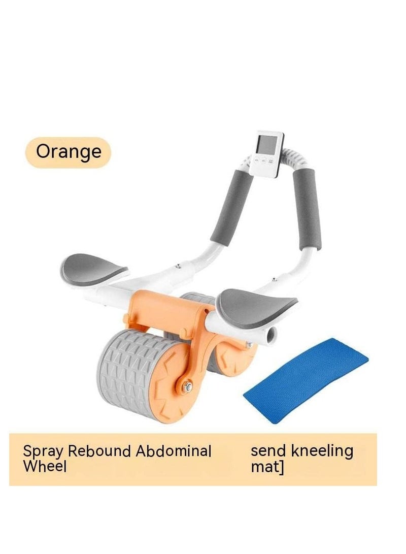Automatic Rebound Abdominal Roller Tool with Elbow Support and Digital Meter Core Strength Training