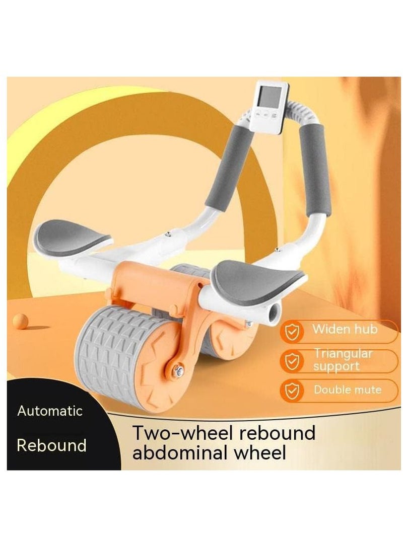 Automatic Rebound Abdominal Roller Tool with Elbow Support and Digital Meter Core Strength Training