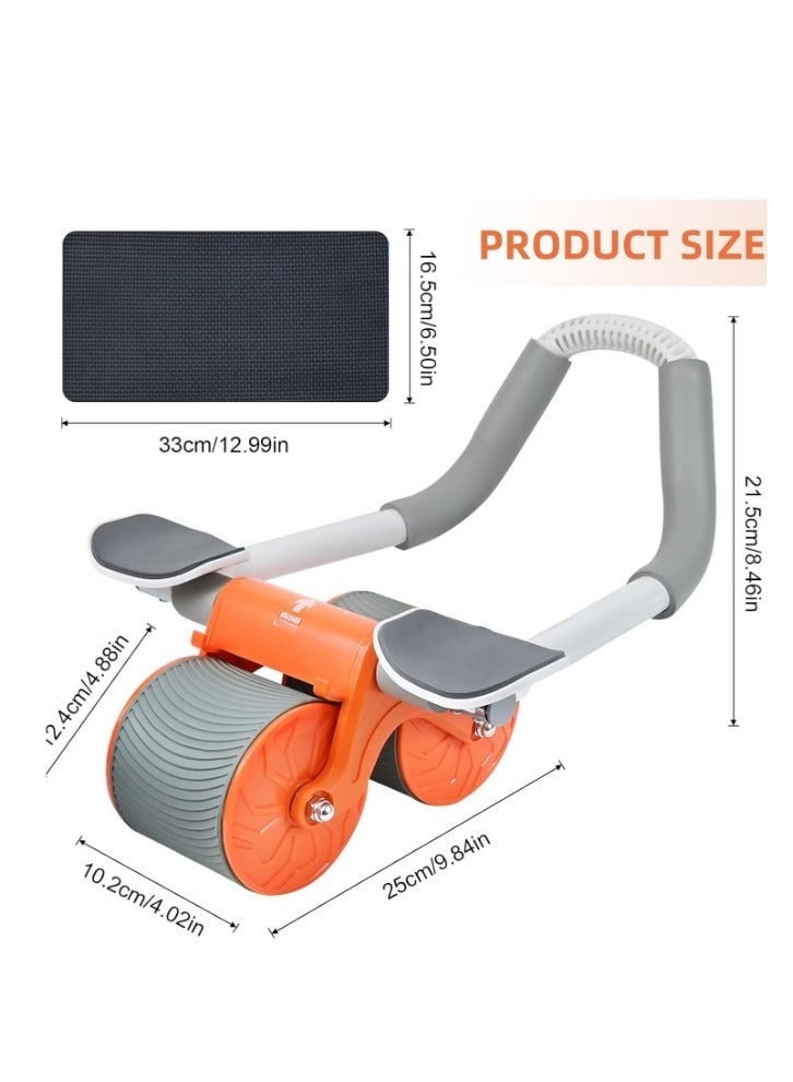 Automatic Rebound Ab Abdominal Exercise Roller Wheel,Exercise Roller Wheel with Dual Elbow Support and Timer,Abs Roller Wheel Core Exercise Equipment.