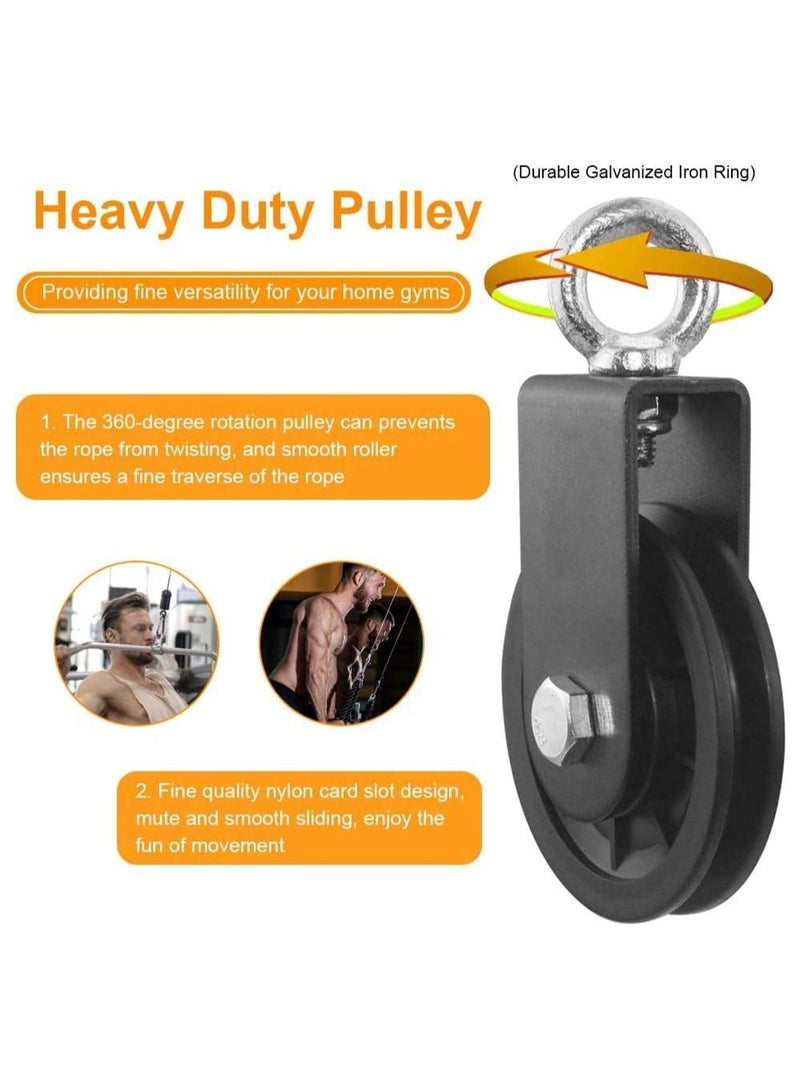 Cable Pulley Rotation Traction Wheel, 3.54 in/90 mm Silence Smooth Detachable 360 for System DIY Attachment Lifting Blocks Gym Equipment, Hoists, Clothesline,DIY Home Projects