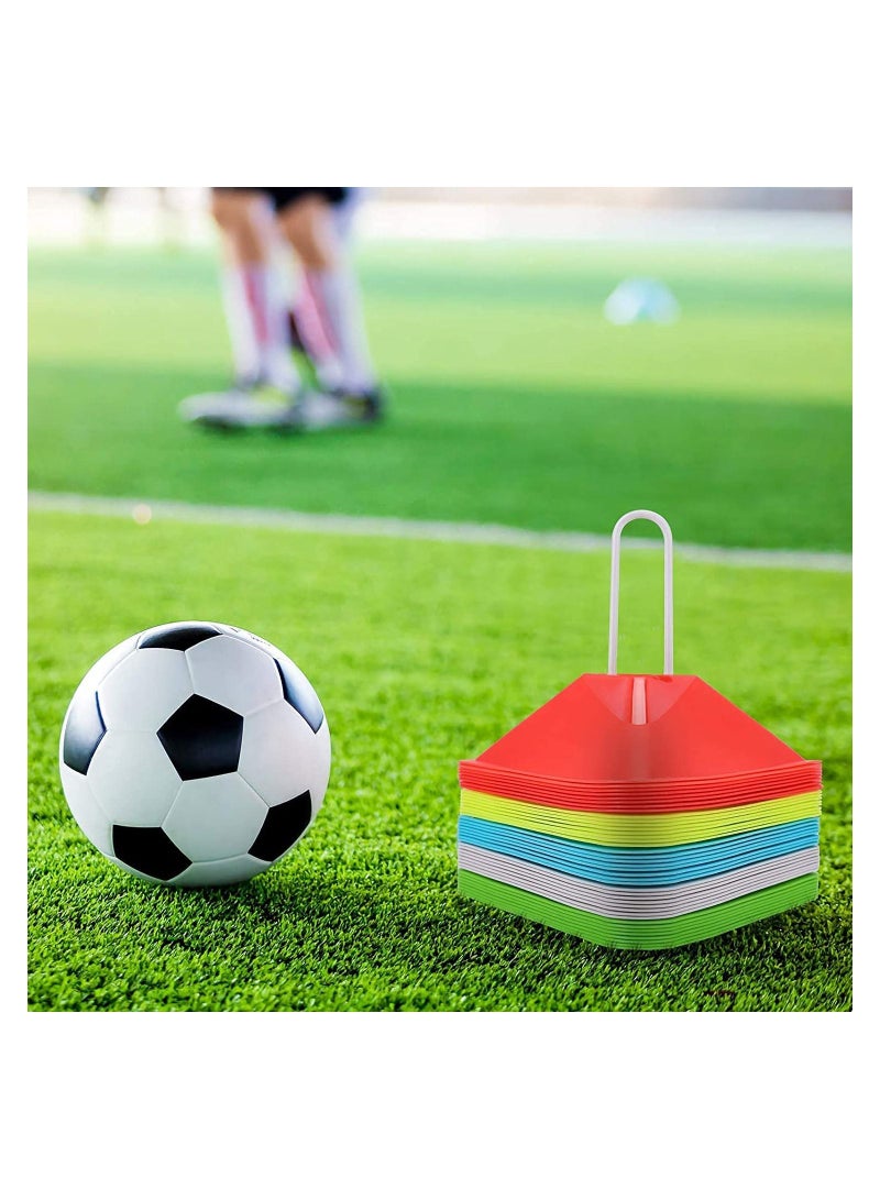 Soccer Disc Cones, 25 Packs Agility Training Cones Multicolor Flexible Durable, Training Equipment for Football, Basketball, Agility, Field Marker, Spot Marker
