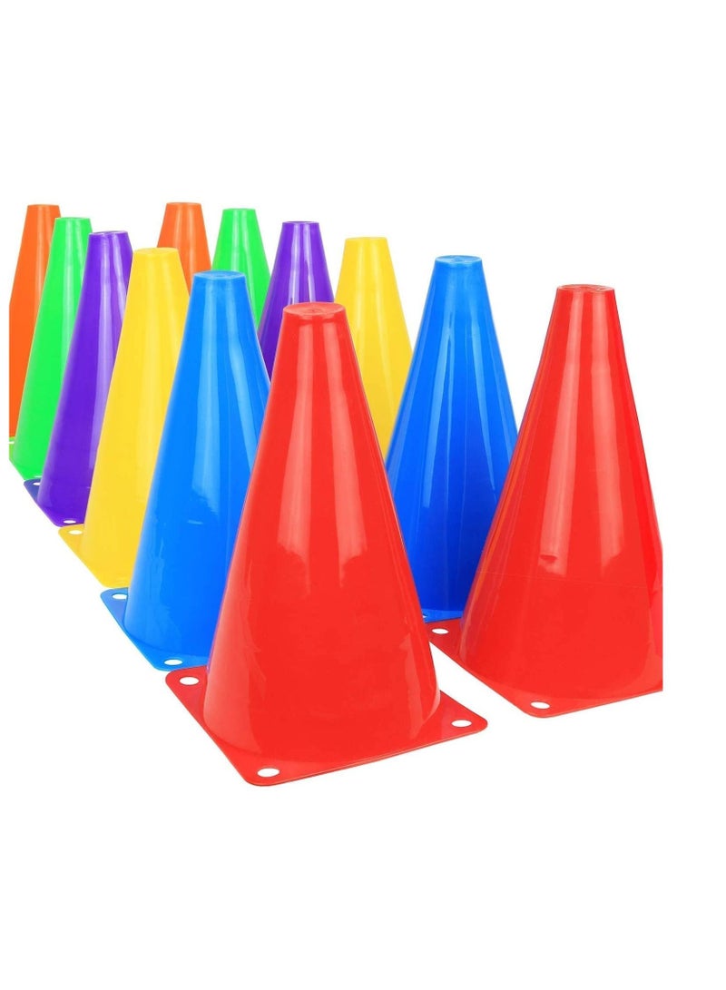 Agility Marker Cone Set for Athletics and Social Distancing Traffic Cones Outdoor Sport Cones for Kids Football Soccer Training Cones 25 Pack- 18 cm