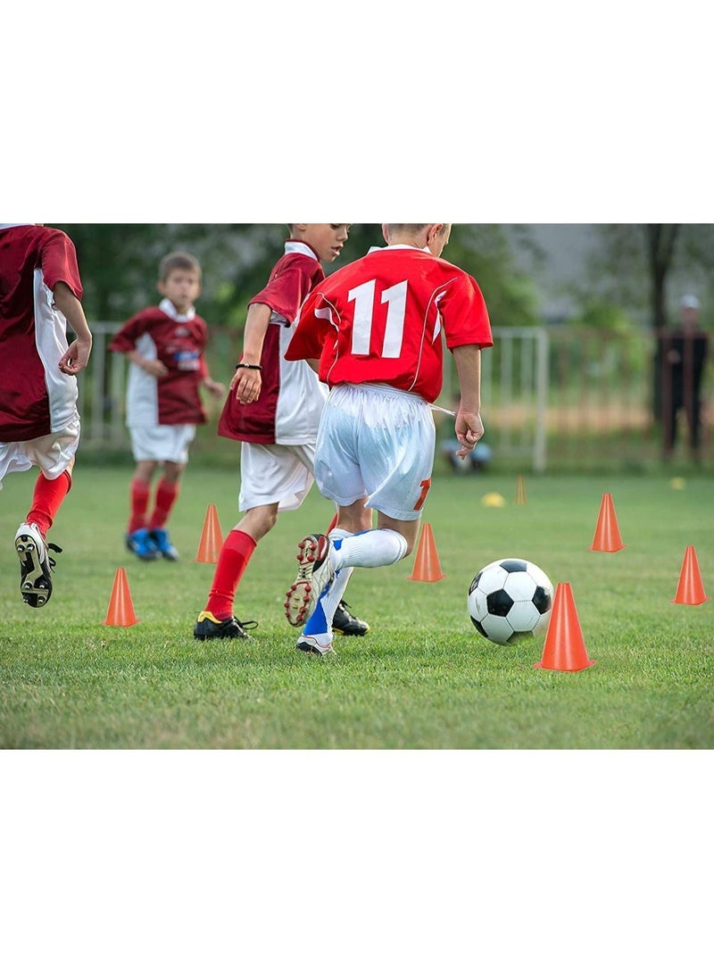 Agility Marker Cone Set for Athletics and Social Distancing Traffic Cones Outdoor Sport Cones for Kids Football Soccer Training Cones 25 Pack- 18 cm