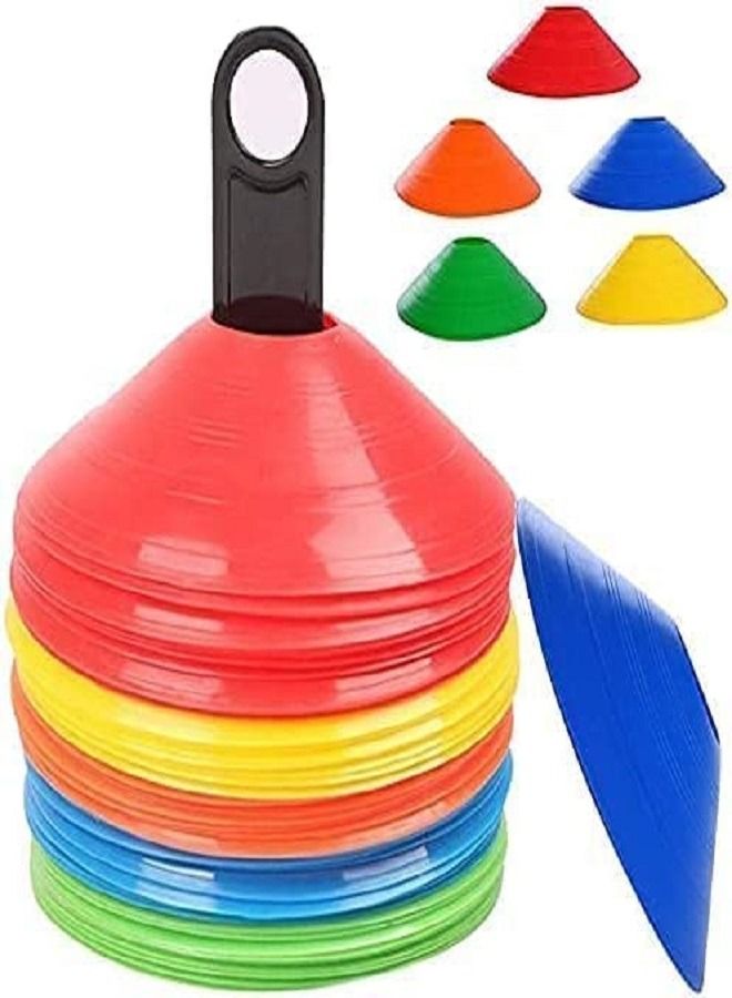 Agility Training Sports Cones, Soccer Cones with Holder for Soccer Training-50Pcs