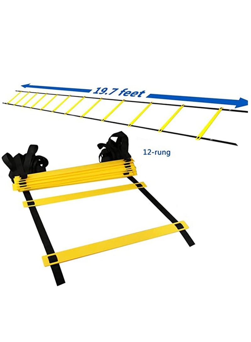 Agility Ladder, 12 Rung Adjustable Speed Ladder Training Equipment with Carry Bag, Football Flexibility Jumping