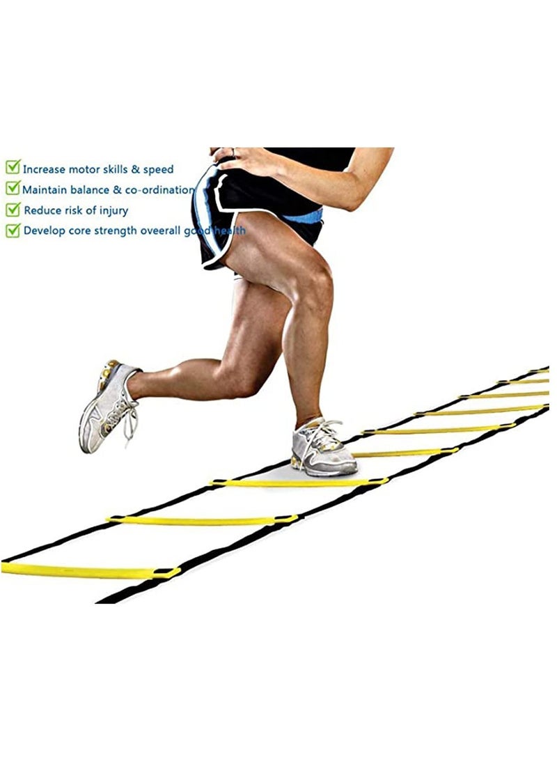 Agility Ladder(12 pieces) Adjustable Speed Ladder Training Equipment with Carry Bag, Football Flexibility Jumping