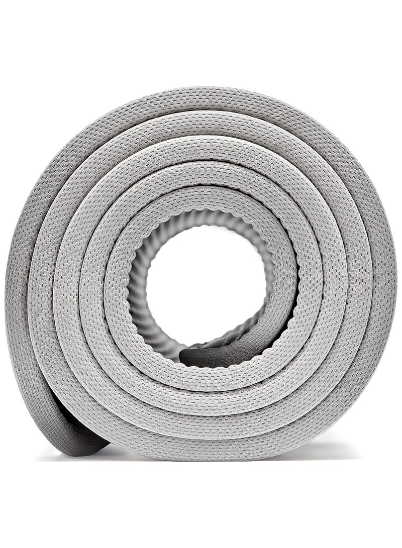 Fitness Yoga Mat with Carrying Strap and Non-Slip Textured Base - Cushioned Workout Mat for Home Gym, Floor Workouts, and Intense Exercises