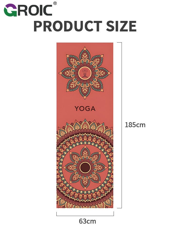 Yoga Mat Towel with Corner Pockets, Non Slip Sweat Absorbent Hot Yoga Towels, Soft Yoga Blankets with Travel Bag, Skidless Mat Cover for Workout, Gym, Fitness - 72.8