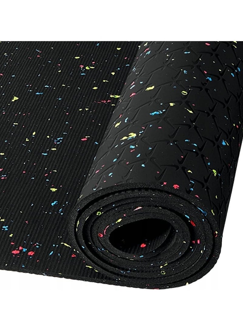 Move Yoga Mat (4mm) - Black Galaxy Paint Works Design, Lightweight, Maximum Grip, Anti-Odour Technology