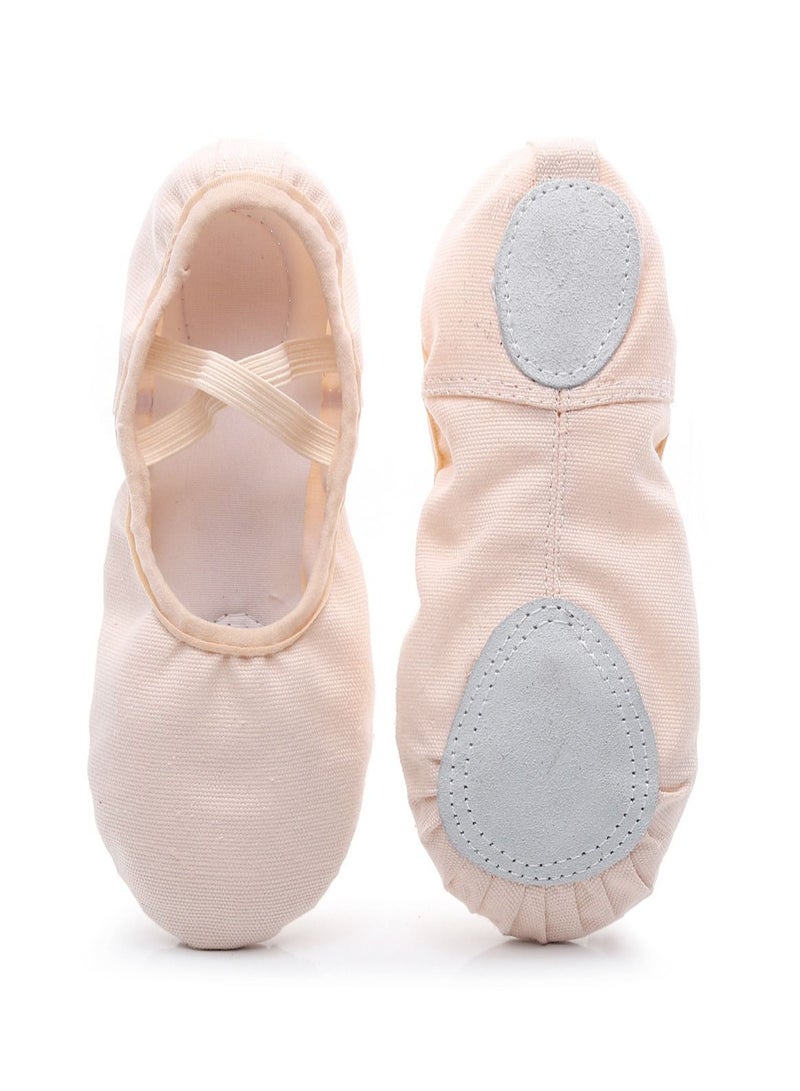 Soft Bottom Dancing Yoga Ballet Shoes Elastic Mouth Lace-free Shoes for Children Women