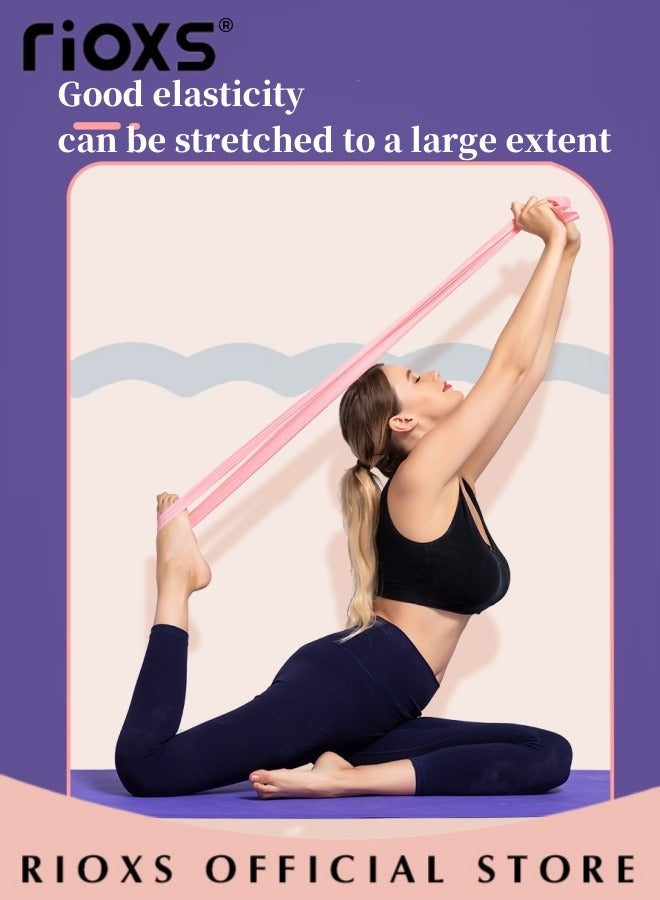 Yoga Pilates Kits-Non Slip Yoga Mat with 5 Pieces Stretch Strap,10mm Thick Exercise Mat,1500x150x0.35mm Stretching Band,For Pilates Yoga Workout,Home Gym Mat And Resistance Bands,With Carry Bag