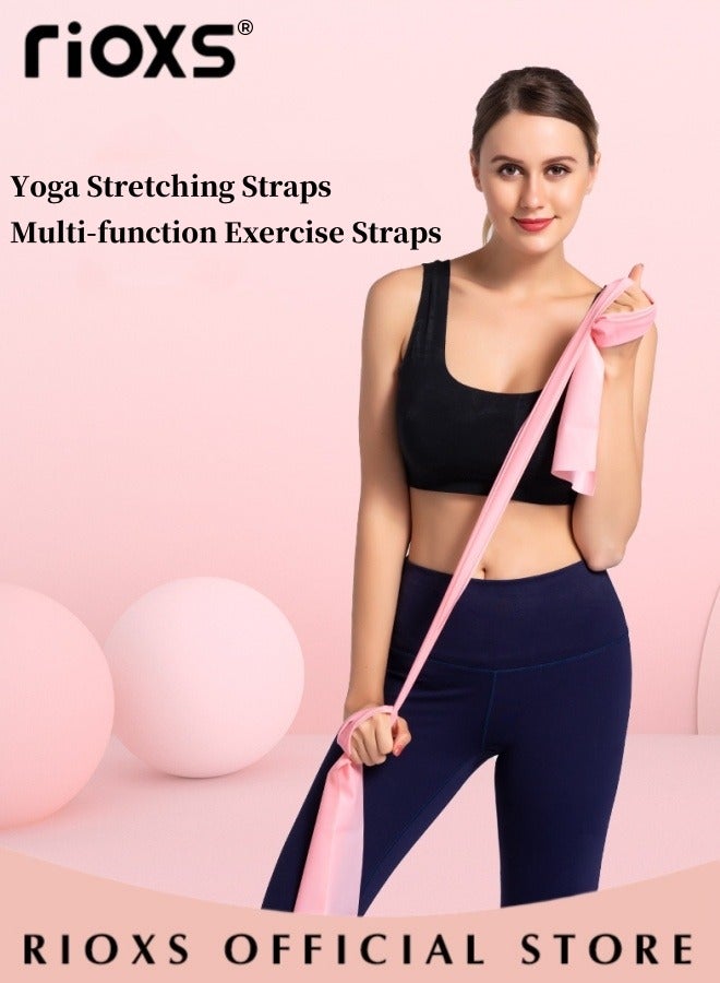 Yoga Pilates Kits-Non Slip Yoga Mat with 5 Pieces Stretch Strap,10mm Thick Exercise Mat,1500x150x0.35mm Stretching Band,For Pilates Yoga Workout,Home Gym Mat And Resistance Bands,With Carry Bag
