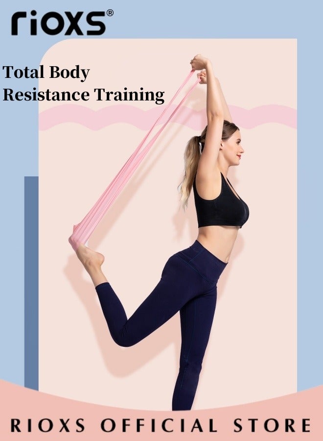 Yoga Pilates Kits-Non Slip Yoga Mat with 5 Pieces Stretch Strap,10mm Thick Exercise Mat,1500x150x0.35mm Stretching Band,For Pilates Yoga Workout,Home Gym Mat And Resistance Bands,With Carry Bag